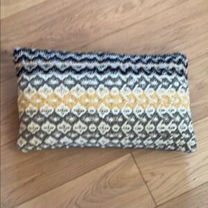 Geometric Patterned Accent Pillow - Yellow, Gray, and Cream